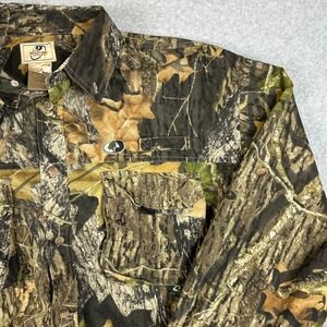 Mossy Oak Apparel XL Camo Button Down Vented Back Hunting Shirt Break-Up 0407S